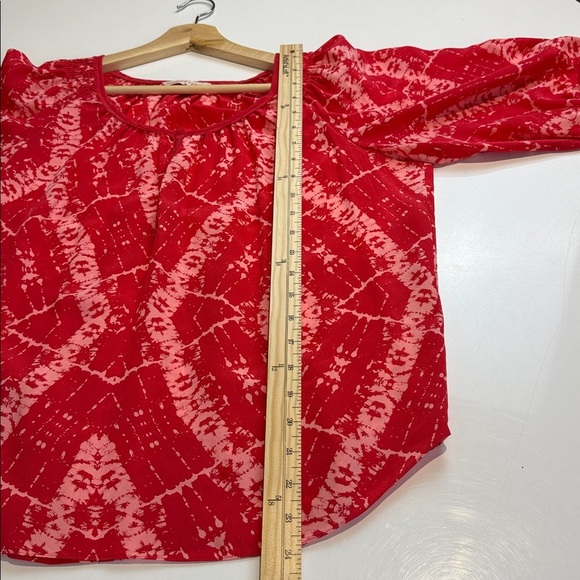 Rebecca Taylor silk Red Blouse Size 4 - Picture 7 of 8